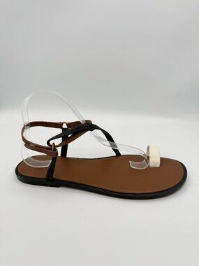 Vince Toe Loop Sandal Leather Brown Minimalist Flat Simple 9.5